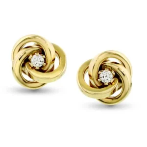 GULLØREPYNT MED CUBIC ZIRKONIA
