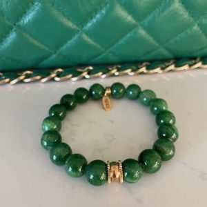Grønn Kalsedon armbånd – Spire Golden HV25/10